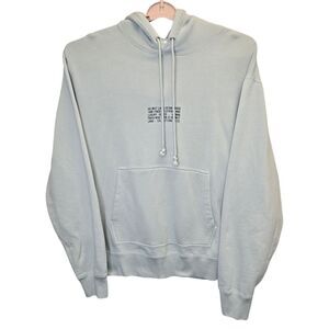 Helmut Lang Men's XL Distort Text Graphic Iceberg Cotton Hoodie
